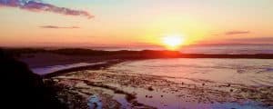 Holy Island sunset on the beach