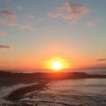 Holy Island Beach at sunset
