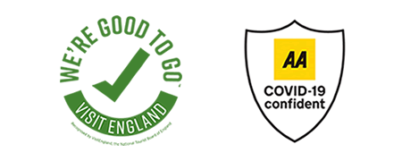 COVID-19 Certification logos from the AA and Visit England