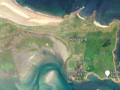 Holy Island of Lindisfarne - aerial view