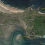 Map of wild swimming locations on Holy Island (Lindisfarne)